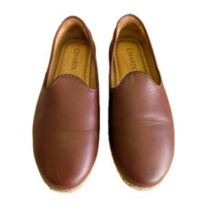 Charix Cognac Loafers Women's 7 Men 5 EU 37 Brown Leather Slip On Handmade